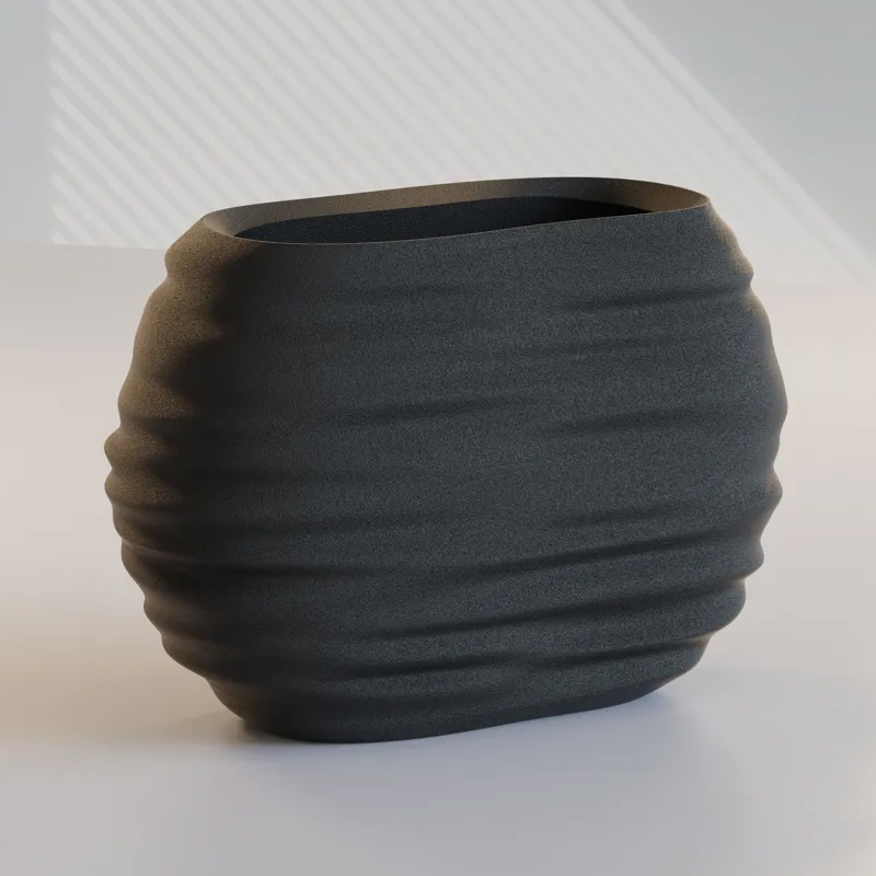 3D Printed Modern Pen Holder and Brush Cup - Black - Image 1