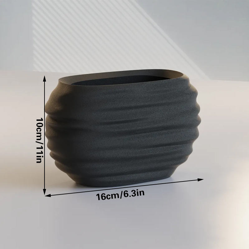3D Printed Modern Pen Holder and Brush Cup - Black - Image 3