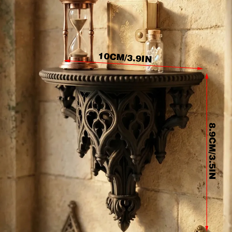 Lightweight 3D-printed scroll wall shelf, black, with m6x30 nails. - Image 3