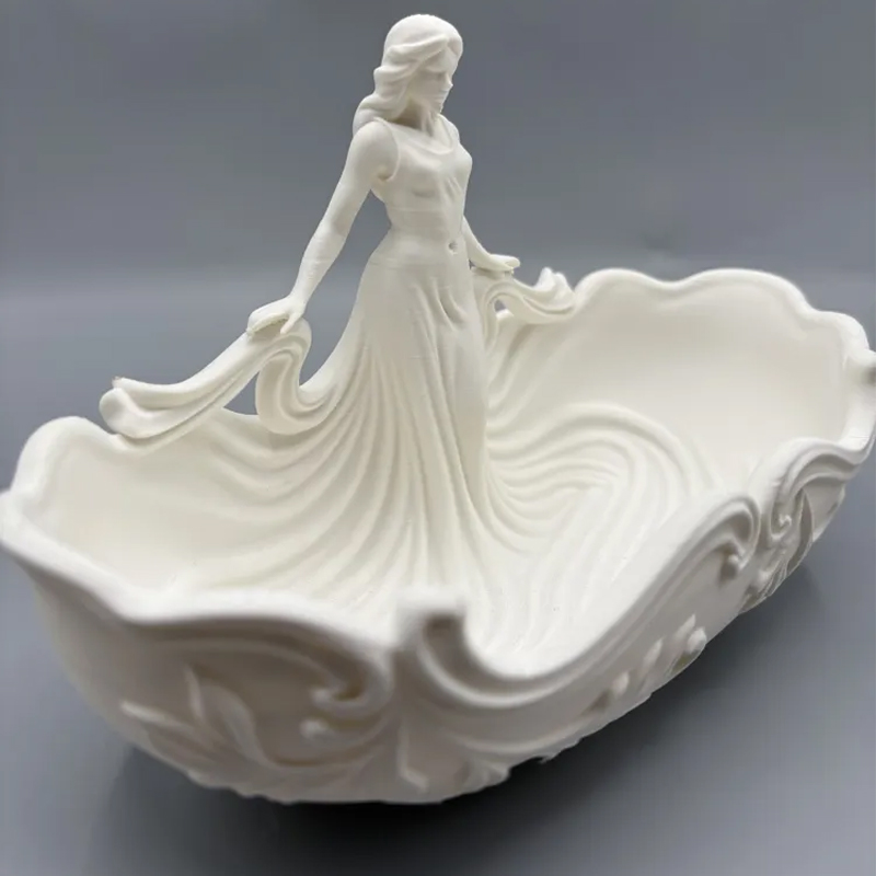3D-printed goddess figure bowl/dressing table storage tray, white - Image 2
