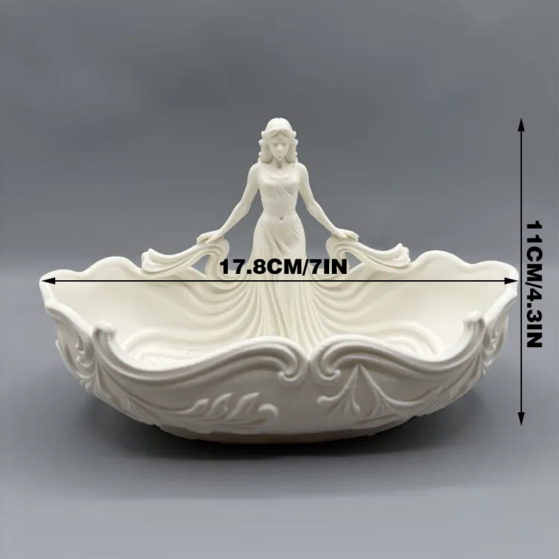3D-printed goddess figure bowl/dressing table storage tray, white - Image 4