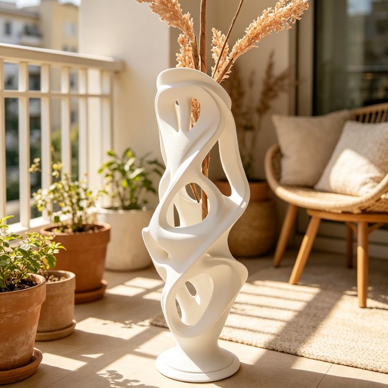 3D-printed vases: Unique and personalized items to decorate dining tables. White. - Image 3