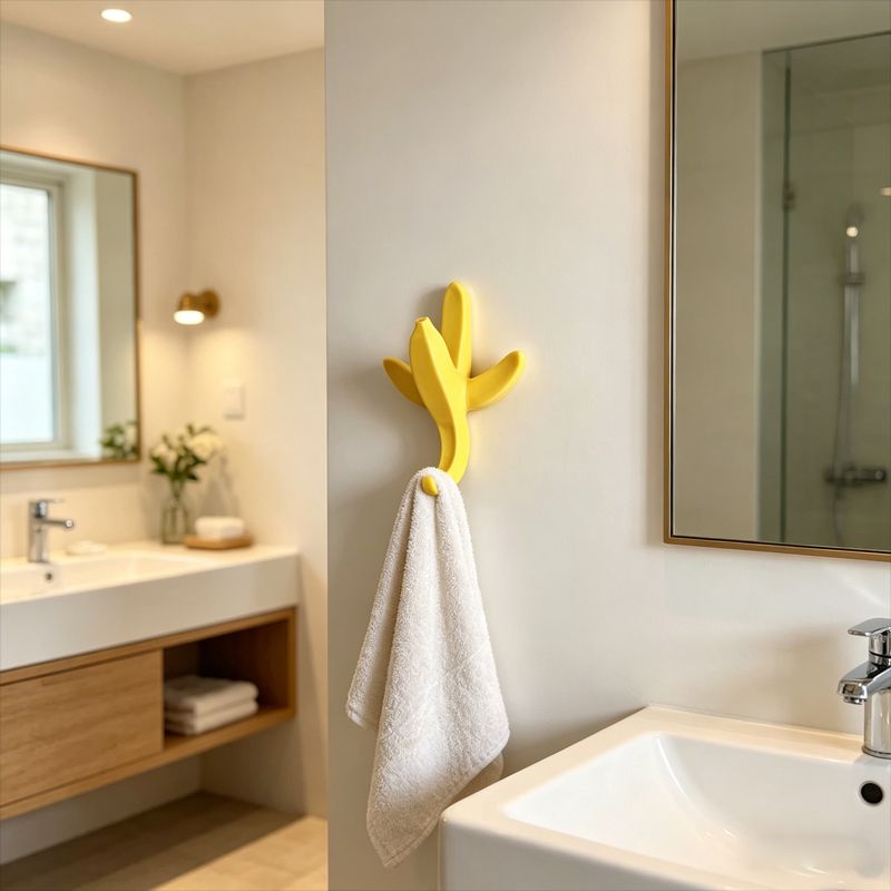 3D-printed banana wall hooks, home decor, yellow. - Image 1