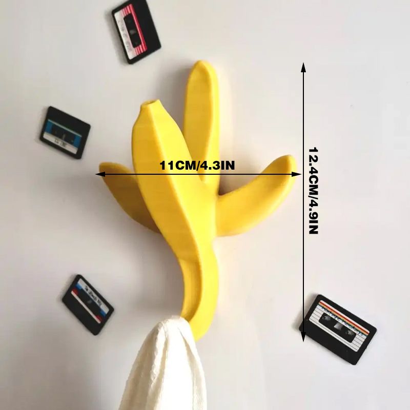 3D-printed banana wall hooks, home decor, yellow. - Image 2