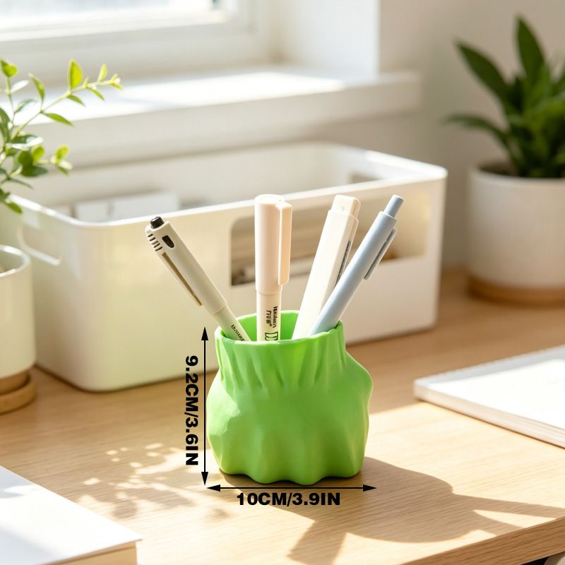 3D Printed Fist-Shaped Pen Holder, Powerful Desktop Organizer, Green - Image 3