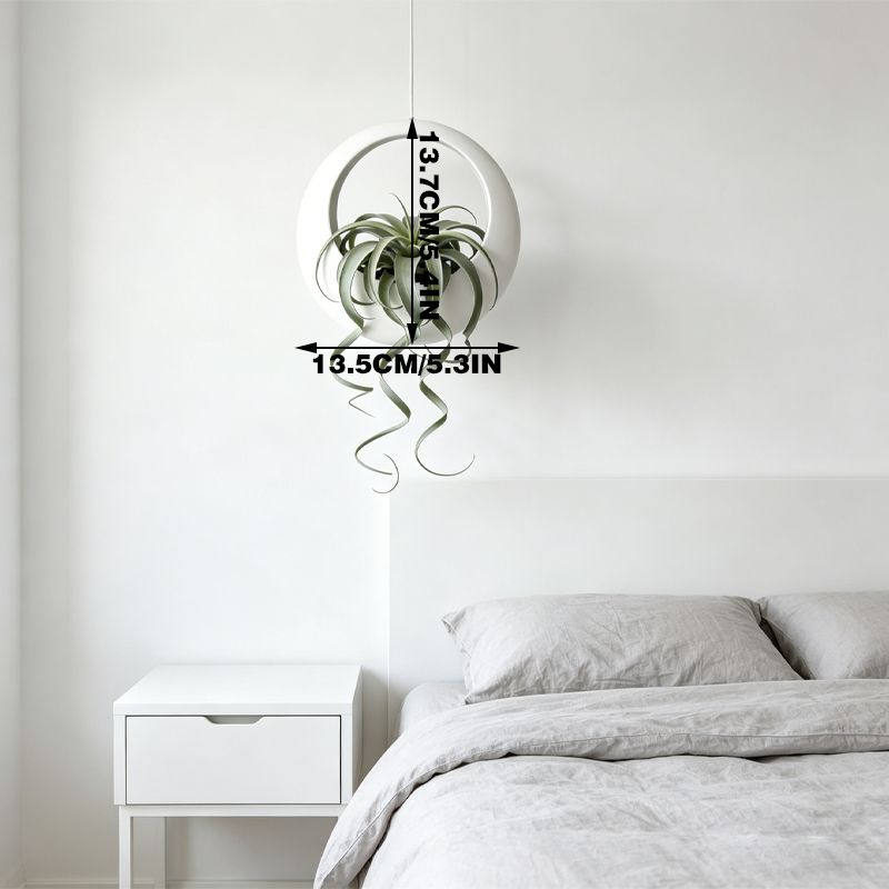 3D-printed circular hanging plant pot, white - Image 3