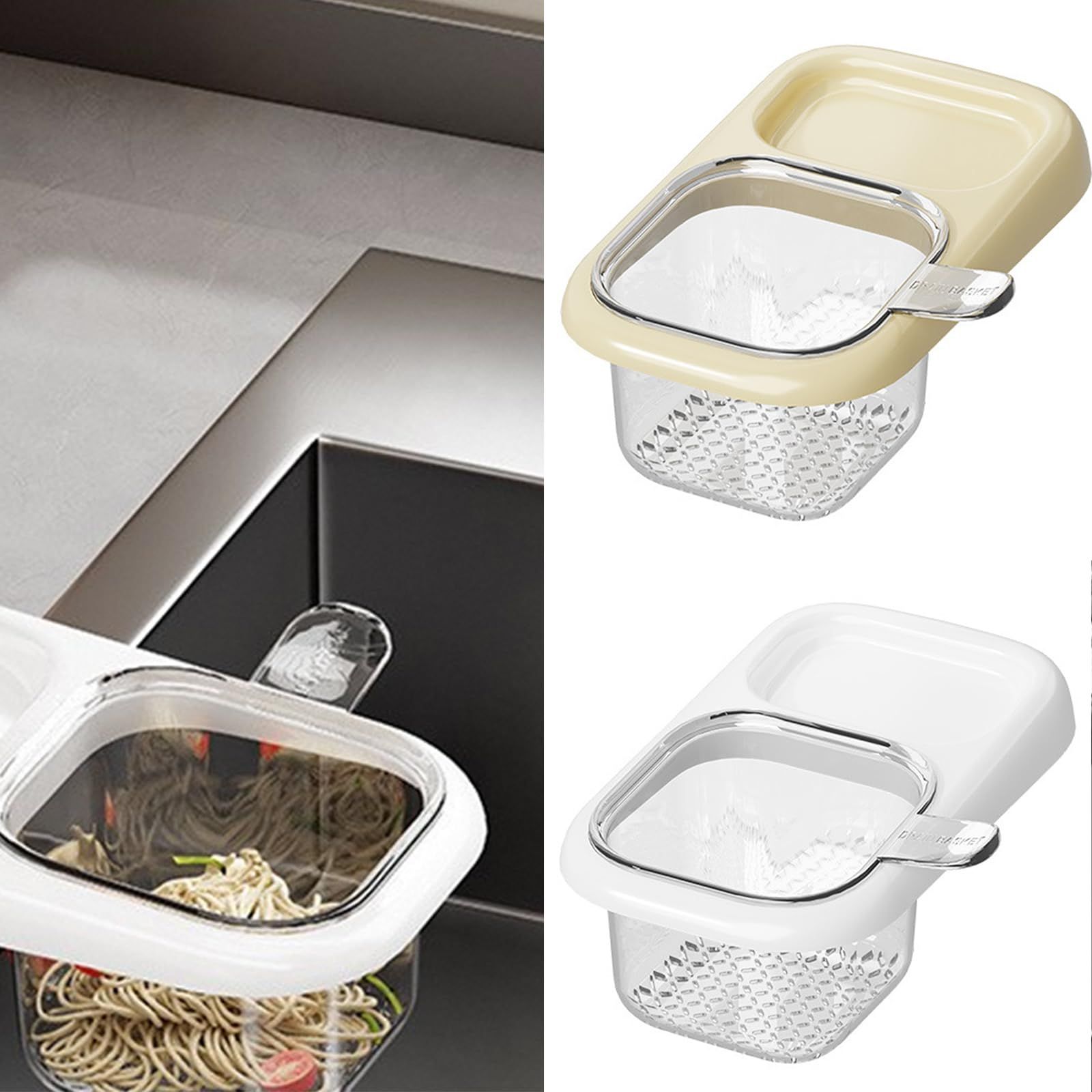 Milky white self-designed Sink Drain Basket, Detachable Kitchen Food Residue Filter Strainer Holder for Leftovers Tea Leaves Waste Water Draining Rack - Image 2