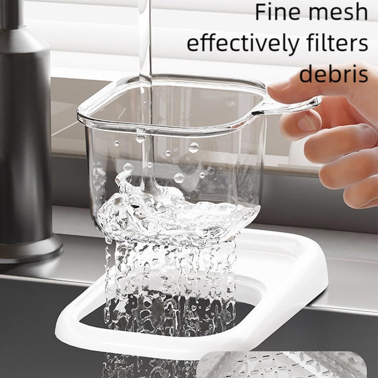 Milky white self-designed Sink Drain Basket, Detachable Kitchen Food Residue Filter Strainer Holder for Leftovers Tea Leaves Waste Water Draining Rack - Image 5
