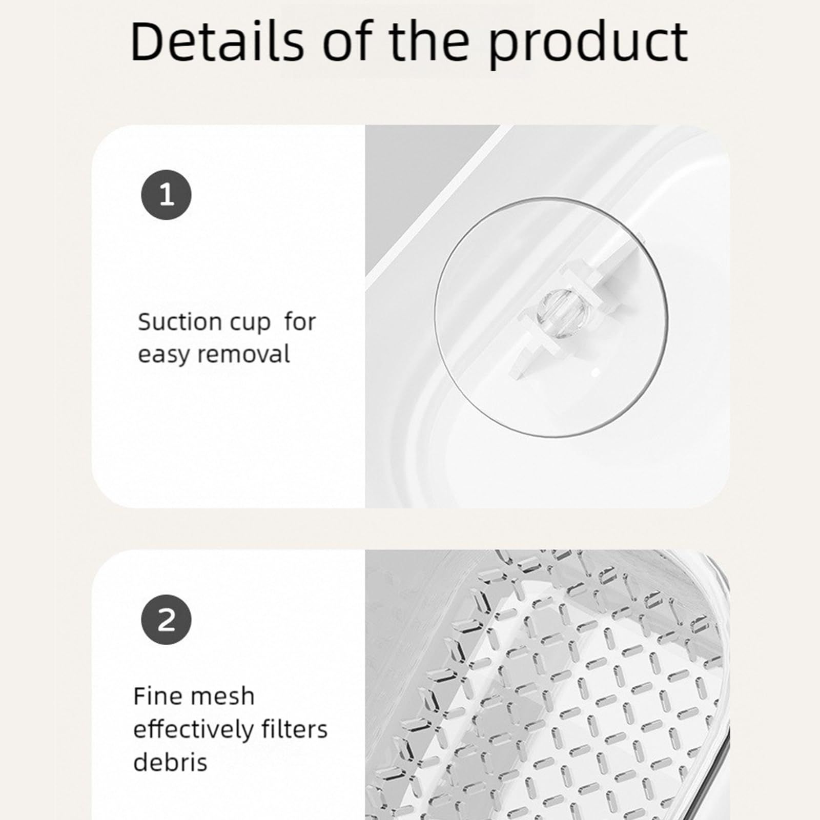 Ash self-designed Sink Drain Basket, Detachable Kitchen Food Residue Filter Strainer Holder for Leftovers Tea Leaves Waste Water Draining Rack - Image 4