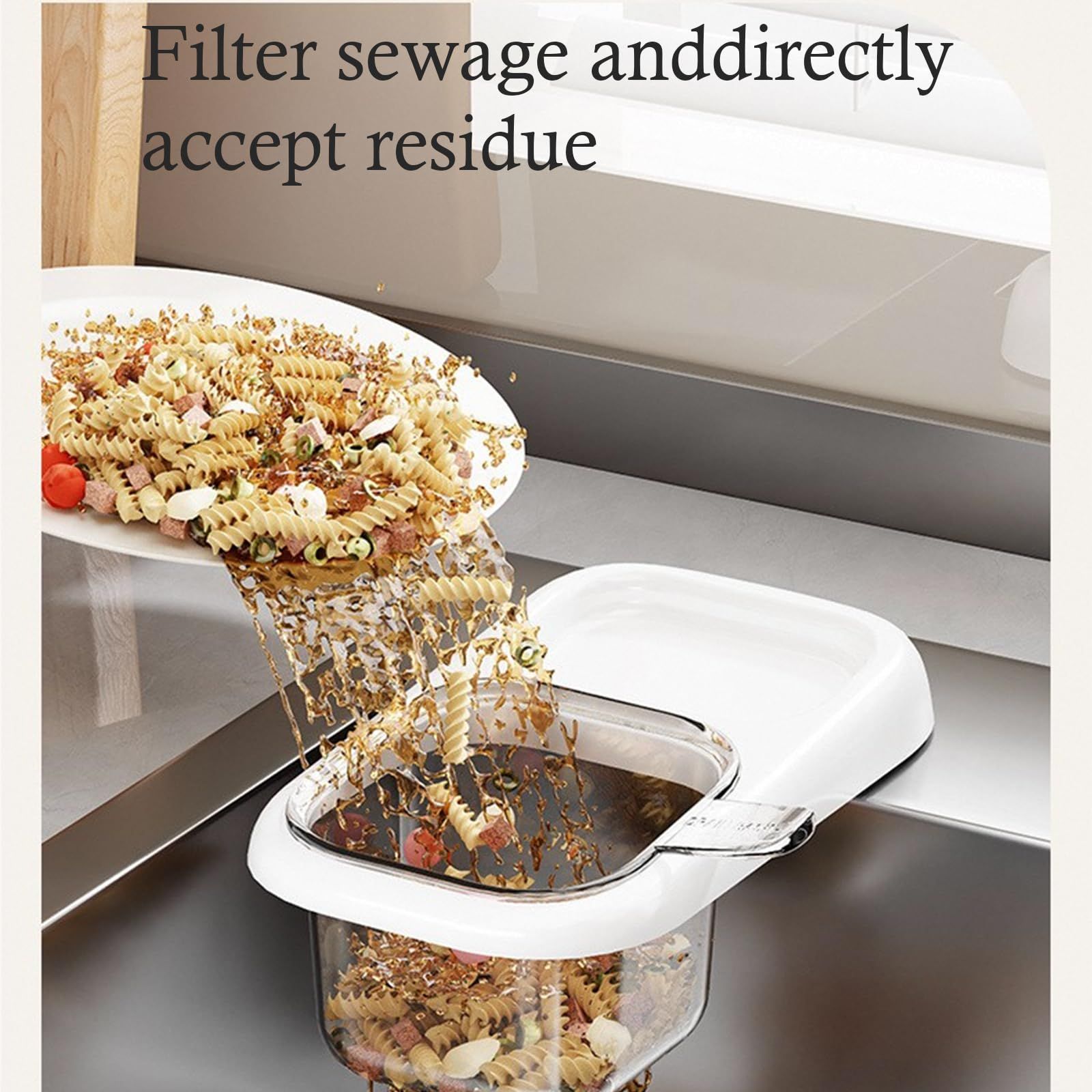 Ash self-designed Sink Drain Basket, Detachable Kitchen Food Residue Filter Strainer Holder for Leftovers Tea Leaves Waste Water Draining Rack - Image 8
