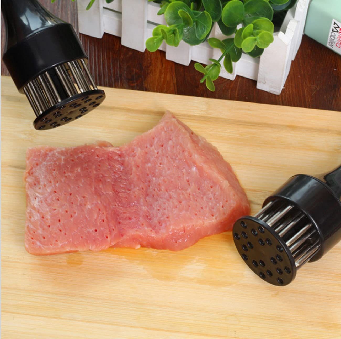 White – 21 Needles Food-Grade Stainless Steel Meat Tenderizer, Household Manual Steak Tenderising Tool, Meat Piercing Breaker for BBQ Beef, Pork & Chicken - Image 3