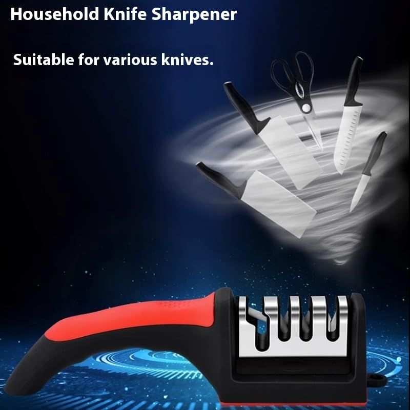 Three sections Handheld Diamond Knife Sharpener, Multifunctional Quick Sharpening Stone for Household Kitchen, Fast Blade Edge Restoration Tool - Image 5