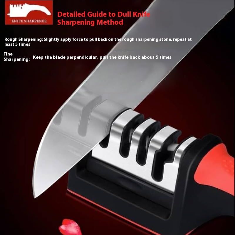 Three sections Handheld Diamond Knife Sharpener, Multifunctional Quick Sharpening Stone for Household Kitchen, Fast Blade Edge Restoration Tool - Image 6