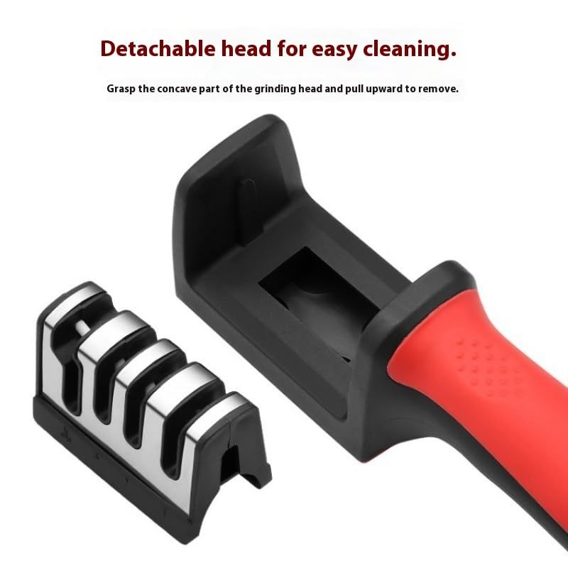 Four sections Handheld Diamond Knife Sharpener, Multifunctional Quick Sharpening Stone for Household Kitchen, Fast Blade Edge Restoration Tool - Image 3