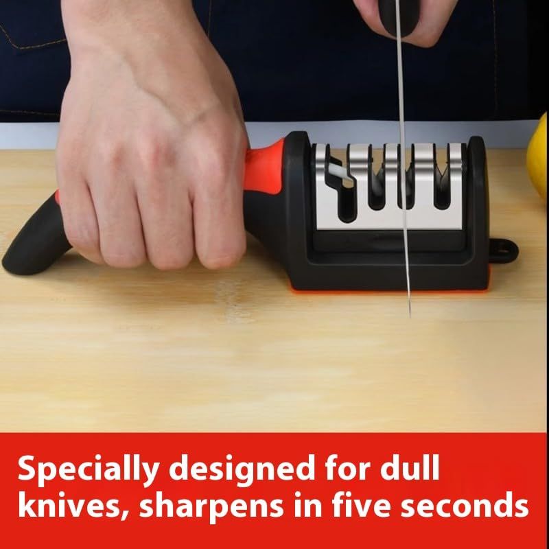 Four sections Handheld Diamond Knife Sharpener, Multifunctional Quick Sharpening Stone for Household Kitchen, Fast Blade Edge Restoration Tool - Image 8