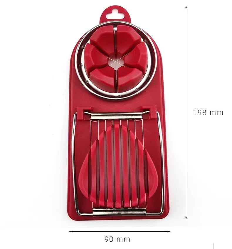 Red Generic 1pcs Egg Slicer Vertical Cut Cutter Flower Type 2In1 Boiled Egg Slicer - Image 5