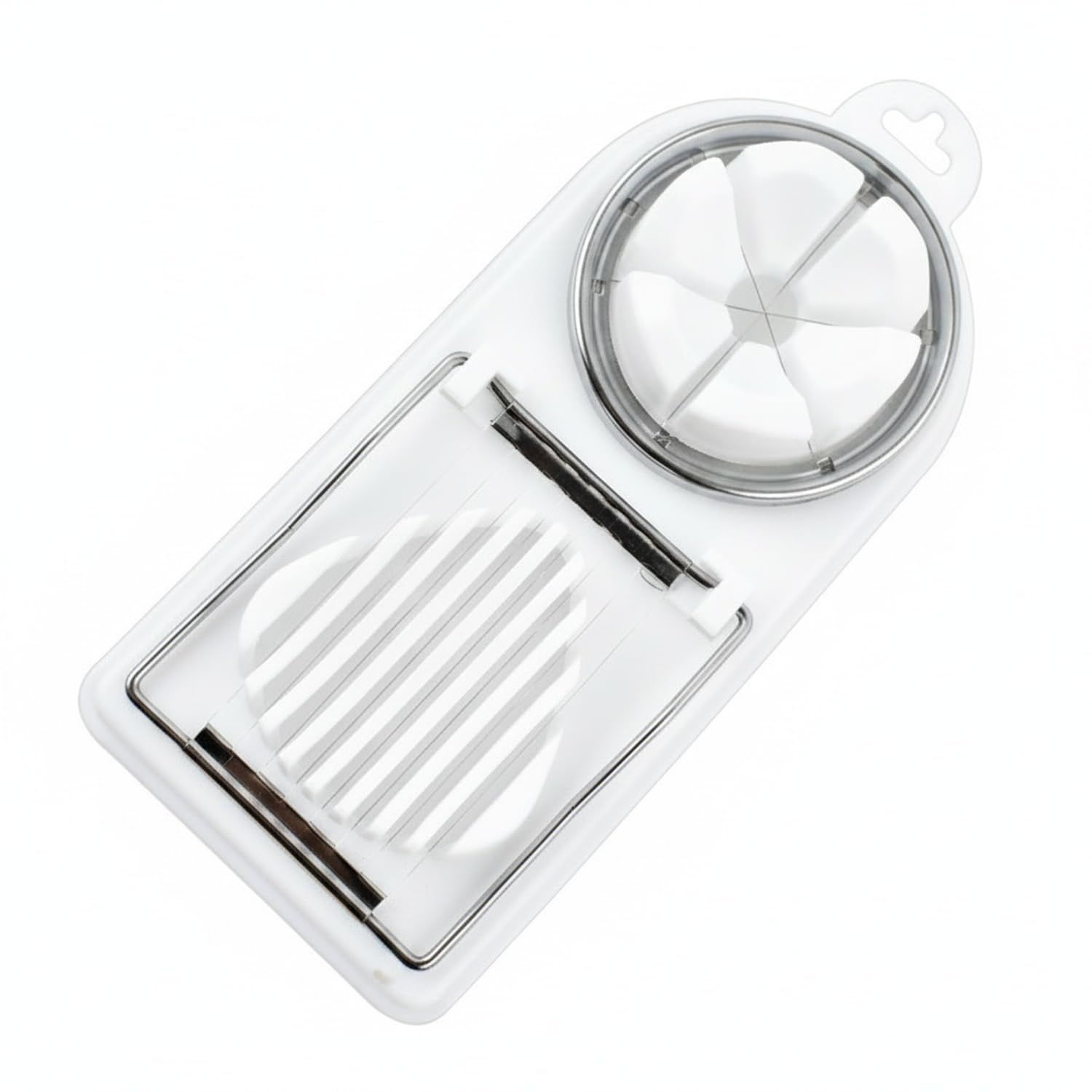 White Generic 1pcs Egg Slicer Vertical Cut Cutter Flower Type 2In1 Boiled Egg Slicer - Image 1