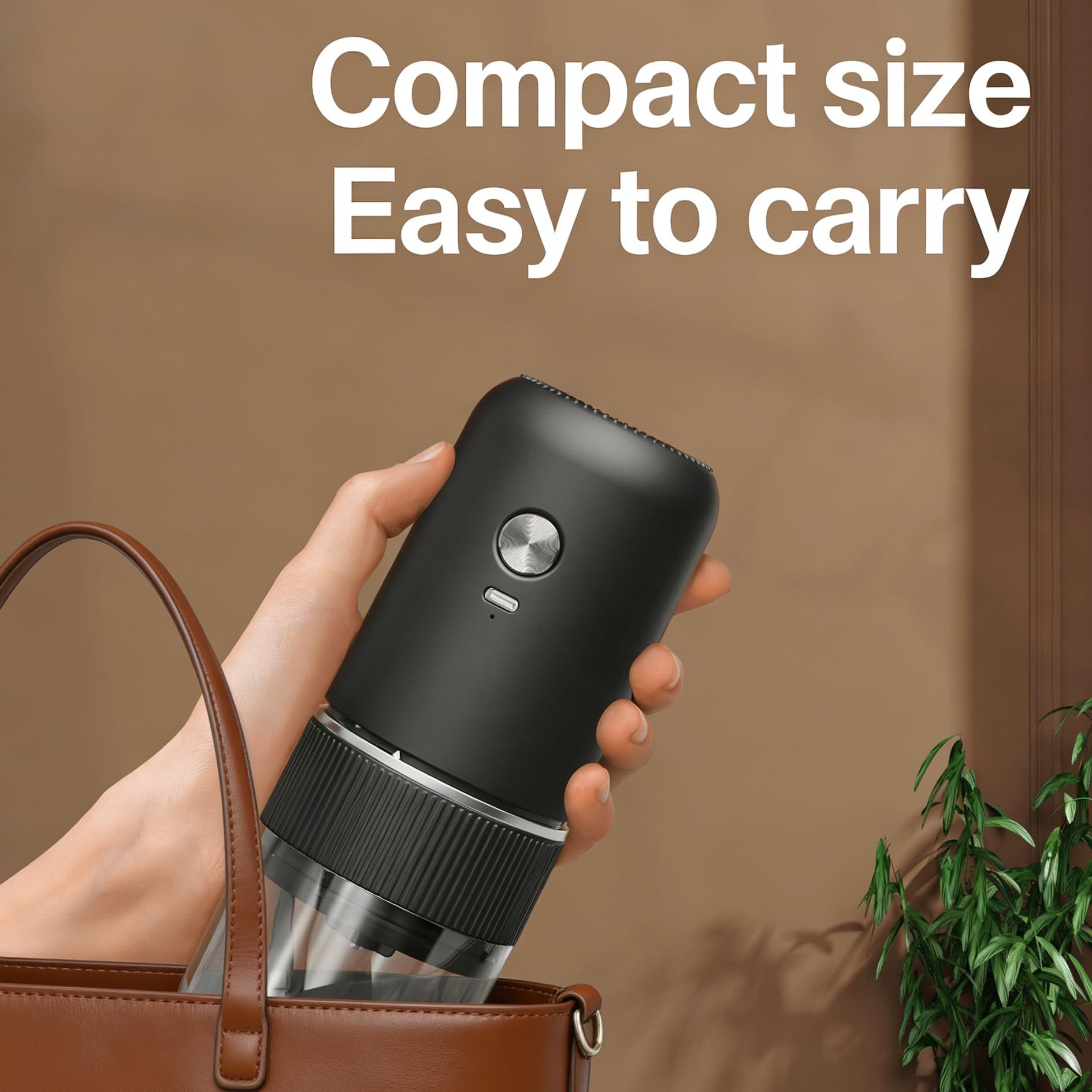Black electric coffee grinder, automatic spice grinder, rechargeable, salt grinder, pepper grinder, adjustable coarseness, detachable design, kitchen tool. - Image 8