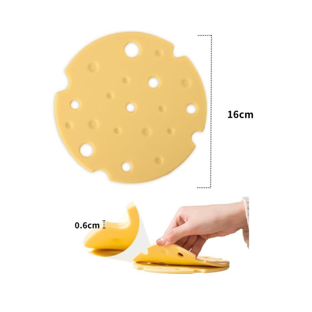 2‑Pack light‑Yellow round Silicone Trivet Mat, Heat Resistant Non Slip, 6.3x6.3x0.4 Inches, Kitchen Table Protector for Bowls Plates Cups - Image 3