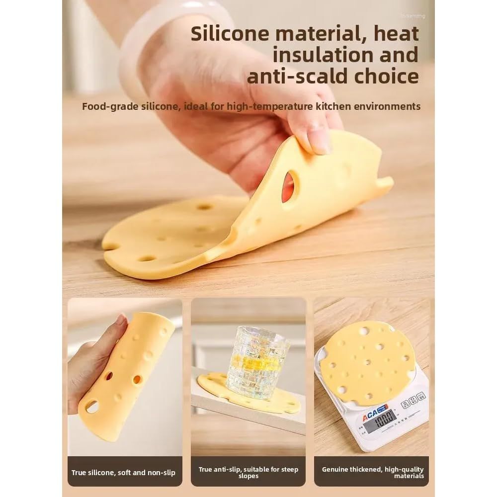 6‑Pack light‑Yellow round Silicone Trivet Mat, Heat Resistant Non Slip, 6.3x6.3x0.4 Inches, Kitchen Table Protector for Bowls Plates Cups - Image 4