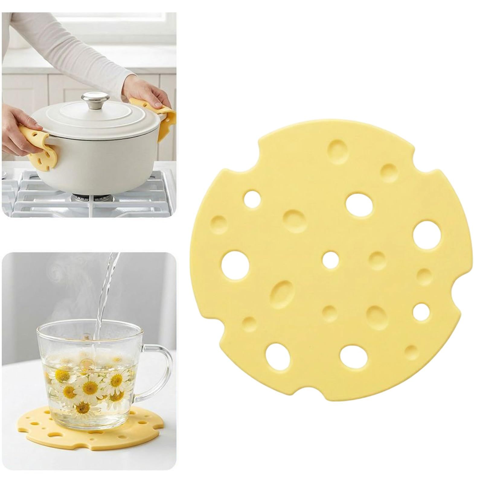 4‑Pack off white round Silicone Trivet Mat, Heat Resistant Non Slip, 6.3x6.3x0.4 Inches, Kitchen Table Protector for Bowls Plates Cups - Image 2