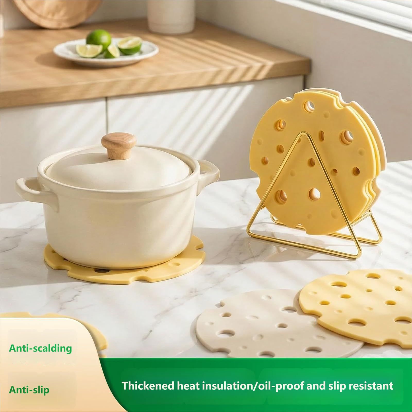 6‑Pack off white round Silicone Trivet Mat, Heat Resistant Non Slip, 6.3x6.3x0.4 Inches, Kitchen Table Protector for Bowls Plates Cups - Image 4