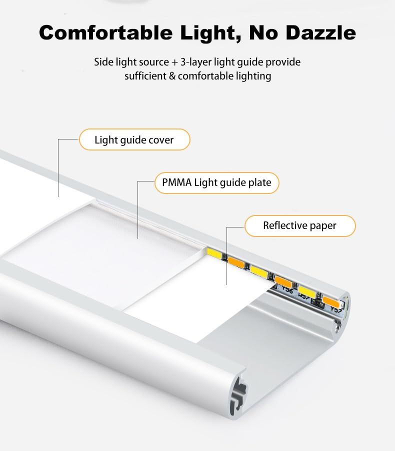 20cm silver LED light strip, wireless magnetic under-cabinet lighting, USB rechargeable, suitable for wardrobes, kitchens, and hallways. - Image 5