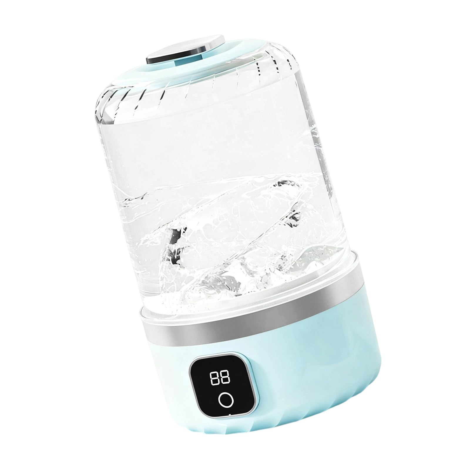 Blue portable mini washing machine, suitable for underwear, socks, baby clothes - rechargeable cordless compact washing machine, suitable for small loads, travel and dormitory use - USB rechargeable home/apartment washing machine - Image 1