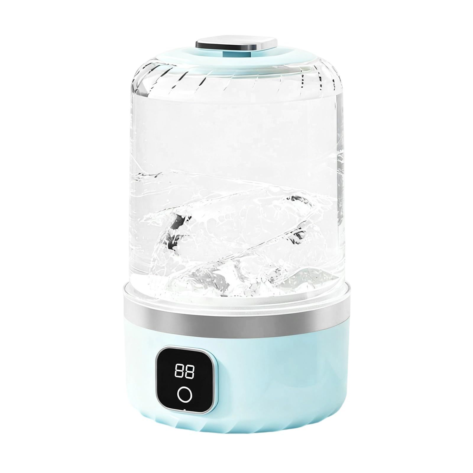 Blue portable mini washing machine, suitable for underwear, socks, baby clothes - rechargeable cordless compact washing machine, suitable for small loads, travel and dormitory use - USB rechargeable home/apartment washing machine - Image 8