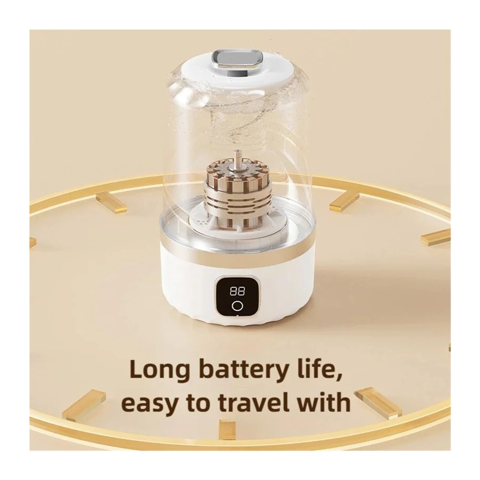 Pink portable mini washing machine, suitable for underwear, socks, baby clothes - rechargeable cordless compact washing machine, suitable for small loads, travel and dormitory use - USB rechargeable home/apartment washing machine - Image 6
