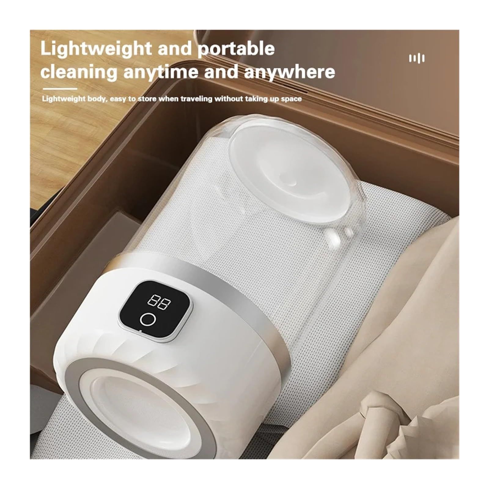 Pink portable mini washing machine, suitable for underwear, socks, baby clothes - rechargeable cordless compact washing machine, suitable for small loads, travel and dormitory use - USB rechargeable home/apartment washing machine - Image 7