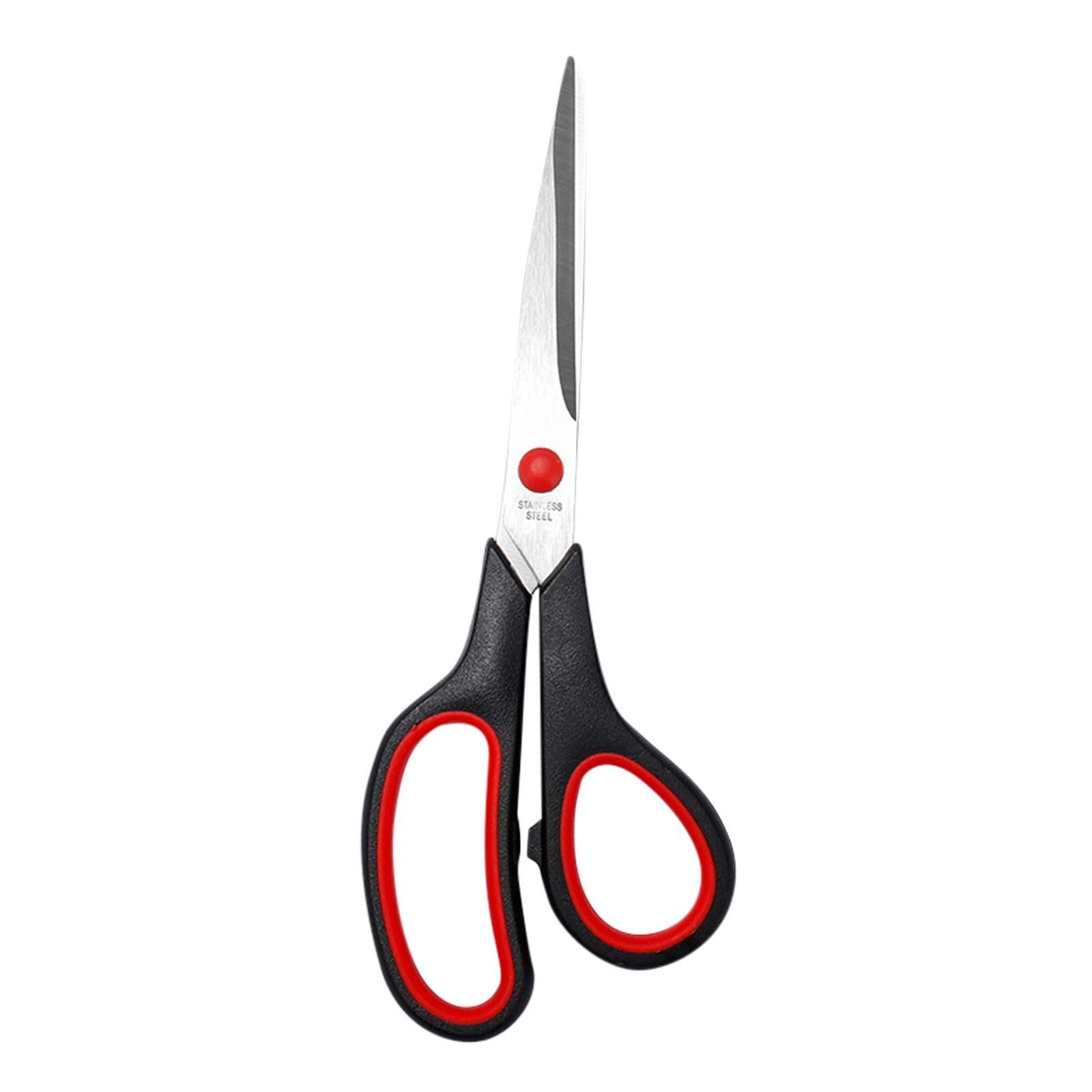Red multi-purpose scissors, 8-inch ergonomic and comfortable handle, ultra-sharp stainless steel blade, heavy-duty sewing scissors, suitable for crafts, office sewing, home and school, etc. - Image 1