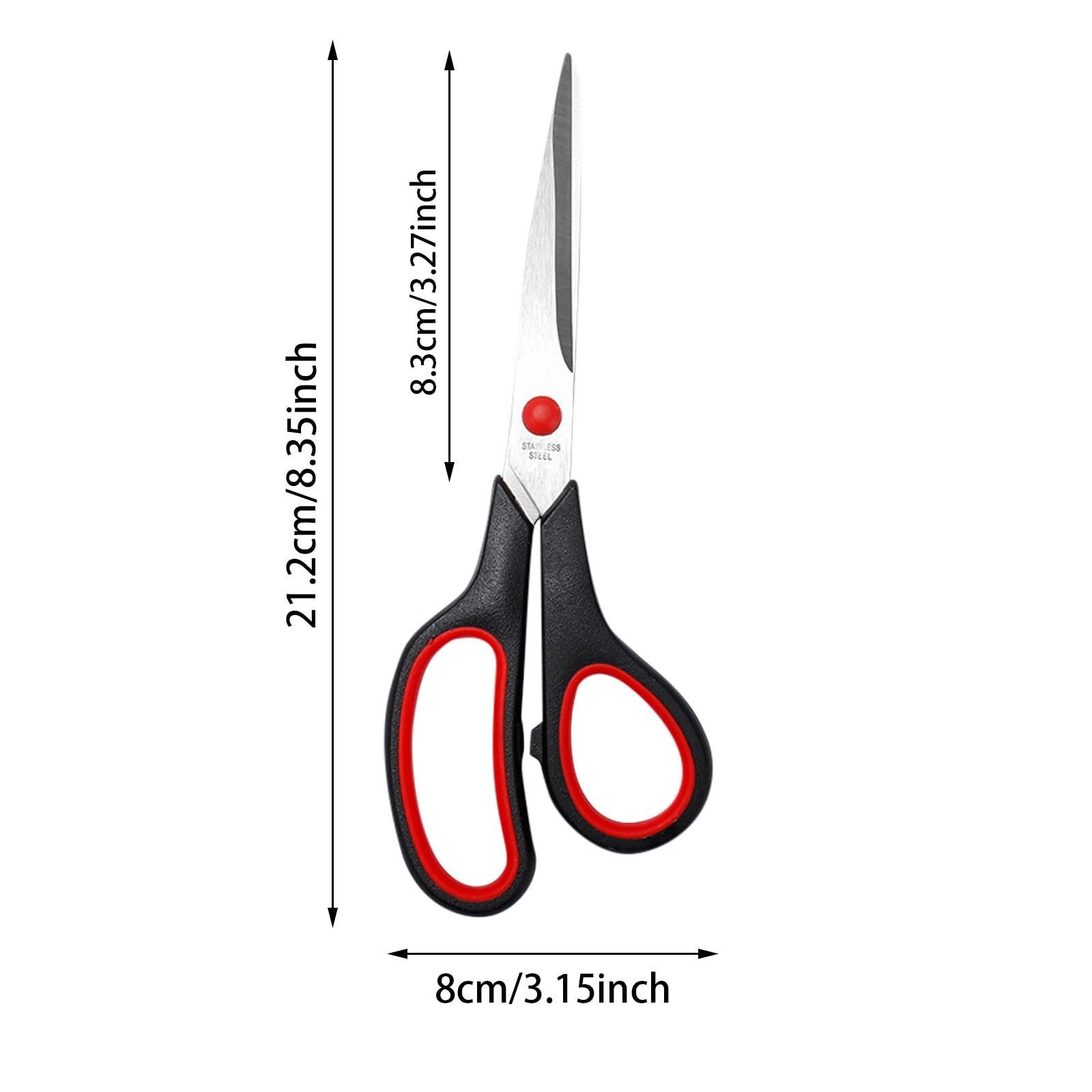 Red multi-purpose scissors, 8-inch ergonomic and comfortable handle, ultra-sharp stainless steel blade, heavy-duty sewing scissors, suitable for crafts, office sewing, home and school, etc. - Image 2