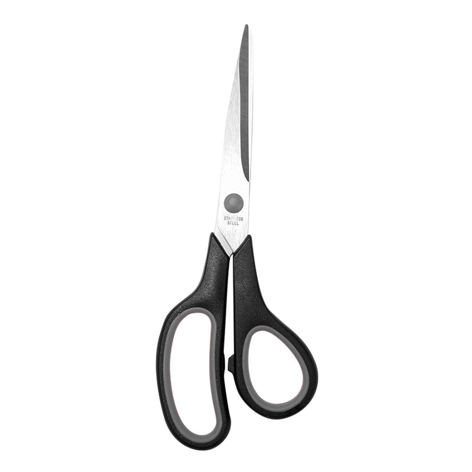 Gray multi-purpose scissors with an 8-inch ergonomic and comfortable grip, ultra-sharp stainless steel blades, heavy-duty sewing scissors suitable for crafts, office sewing, home and school use. - Image 1