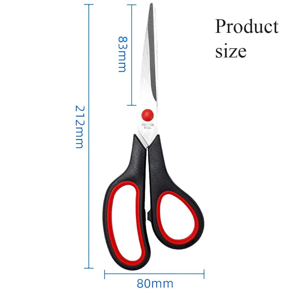 Orange multi-purpose scissors with an 8-inch ergonomic and comfortable grip, ultra-sharp stainless steel blades, heavy-duty sewing scissors suitable for crafts, office sewing, home and school use. - Image 2