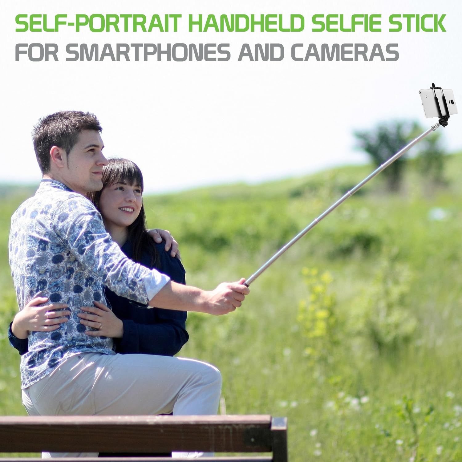 Universal Laser Selfie Stick with Wired Control Cable, Portable Handheld Selfie Stick with Built-in Control Line for All Smartphones - Image 3
