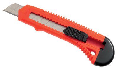 Orange multi-functional utility knife/box opener/retractable blade/breakable razor with safety lock - Image 1