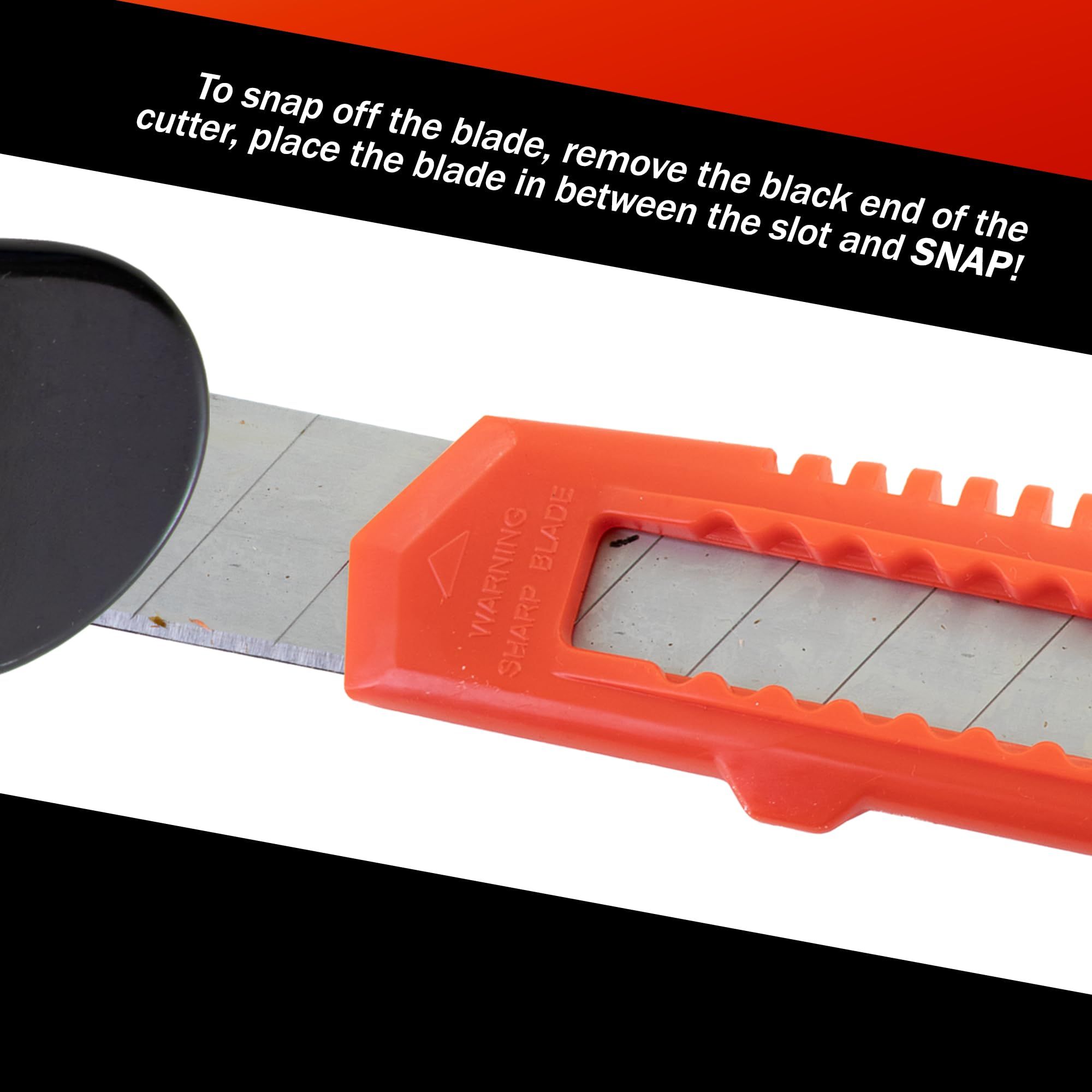 Orange multi-functional utility knife/box opener/retractable blade/breakable razor with safety lock - Image 3