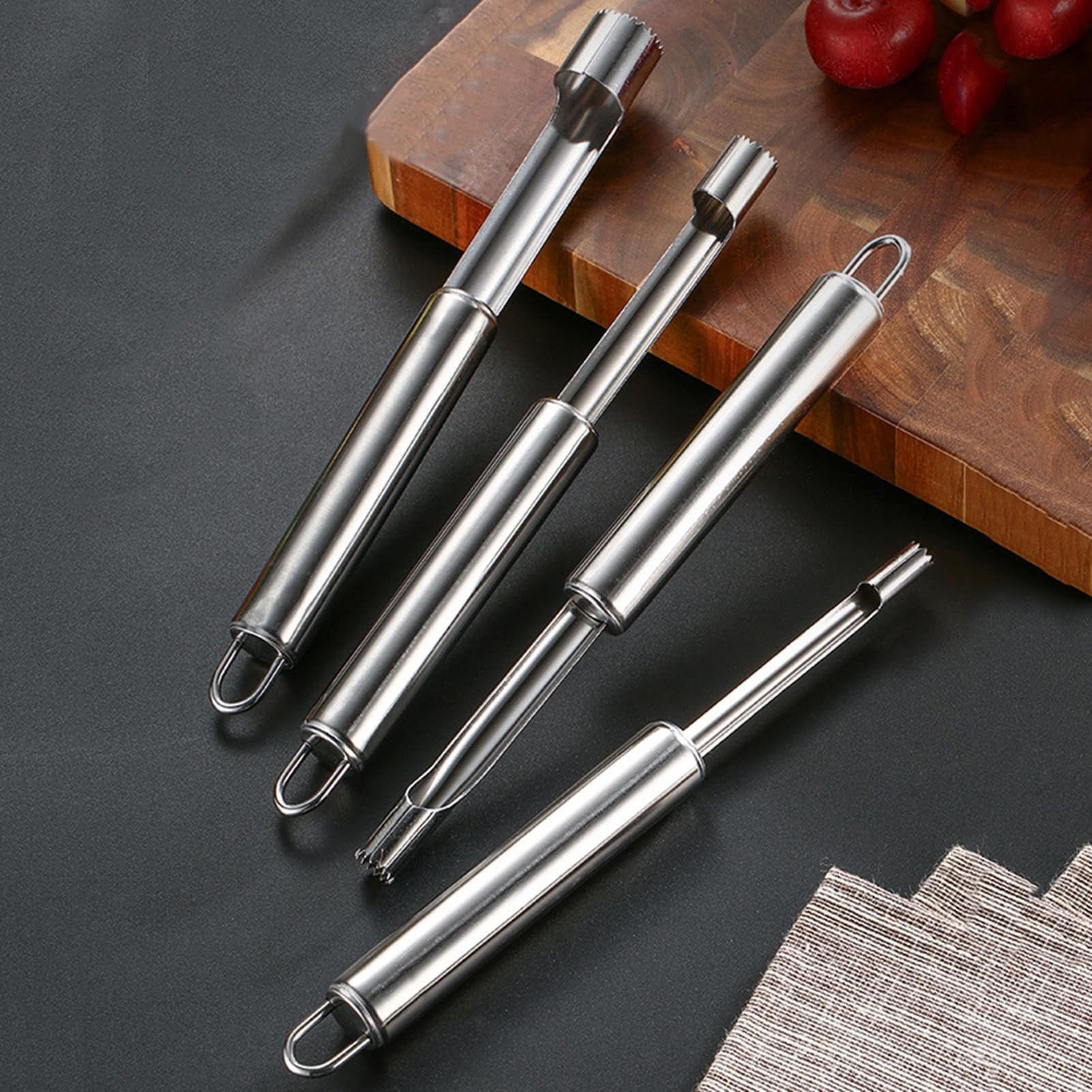 0.8 cm diameter stainless steel fruit corer tool, hawthorn date cherry apple multi-purpose corer, seed corer corer for home kitchen - Image 3