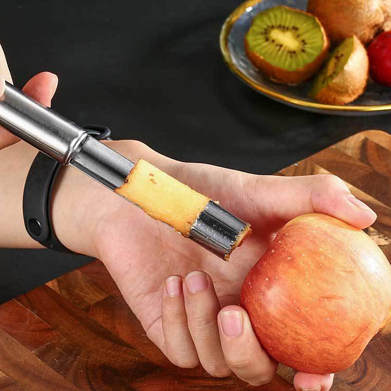 0.8 cm diameter stainless steel fruit corer tool, hawthorn date cherry apple multi-purpose corer, seed corer corer for home kitchen - Image 5