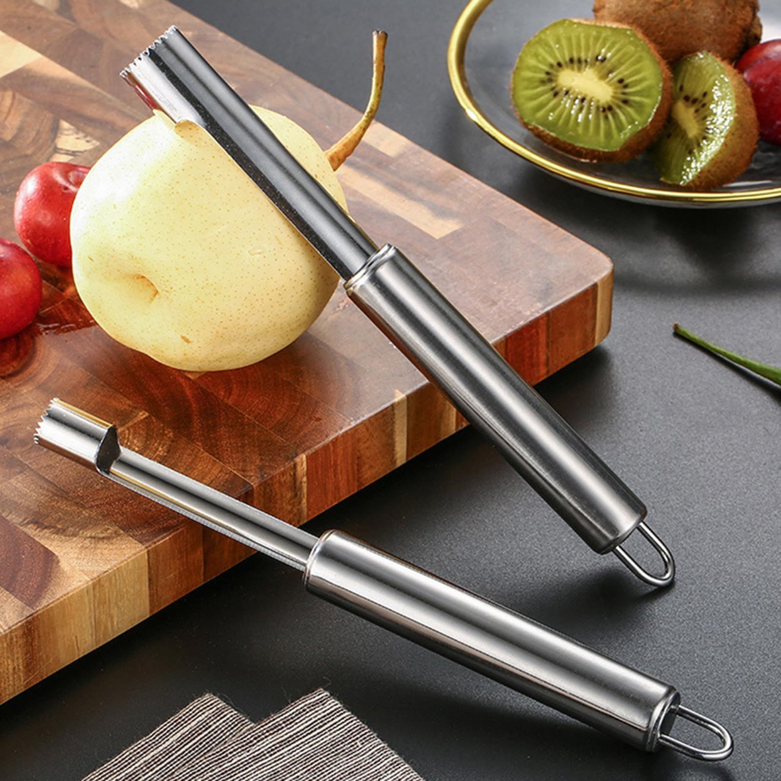 1.4 cm diameter stainless steel fruit corer tool, hawthorn date cherry apple multi-purpose corer, seed corer corer for home kitchen - Image 4