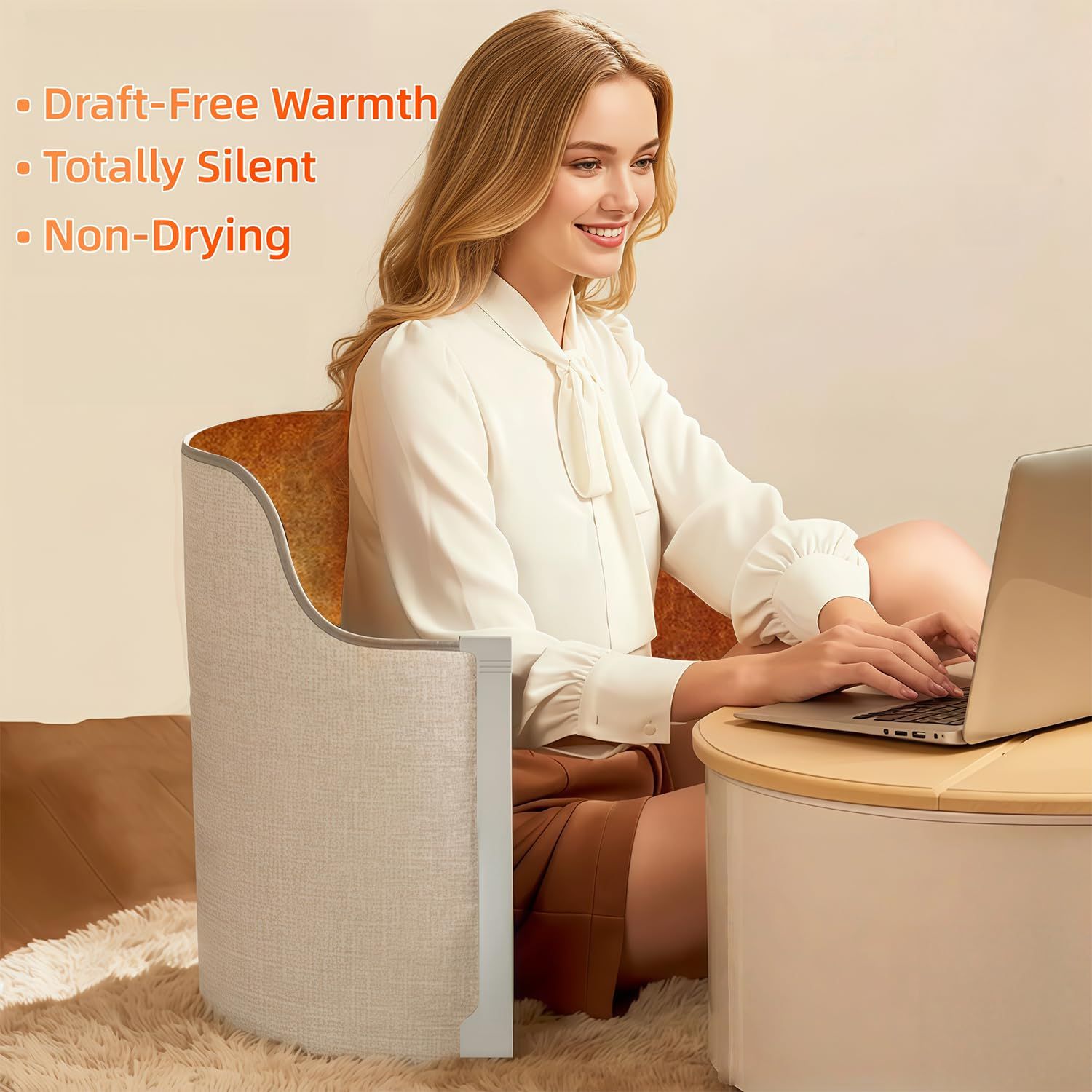 Under Desk Heater, 150W Quiet Foot Warmers for Feet with Detachable Foot Heating Pad, Graphene Radiant Heat Panel with Thermostat & Timer, Portable Energy-Saving for Office/Home,3 Heat Levels - Image 5