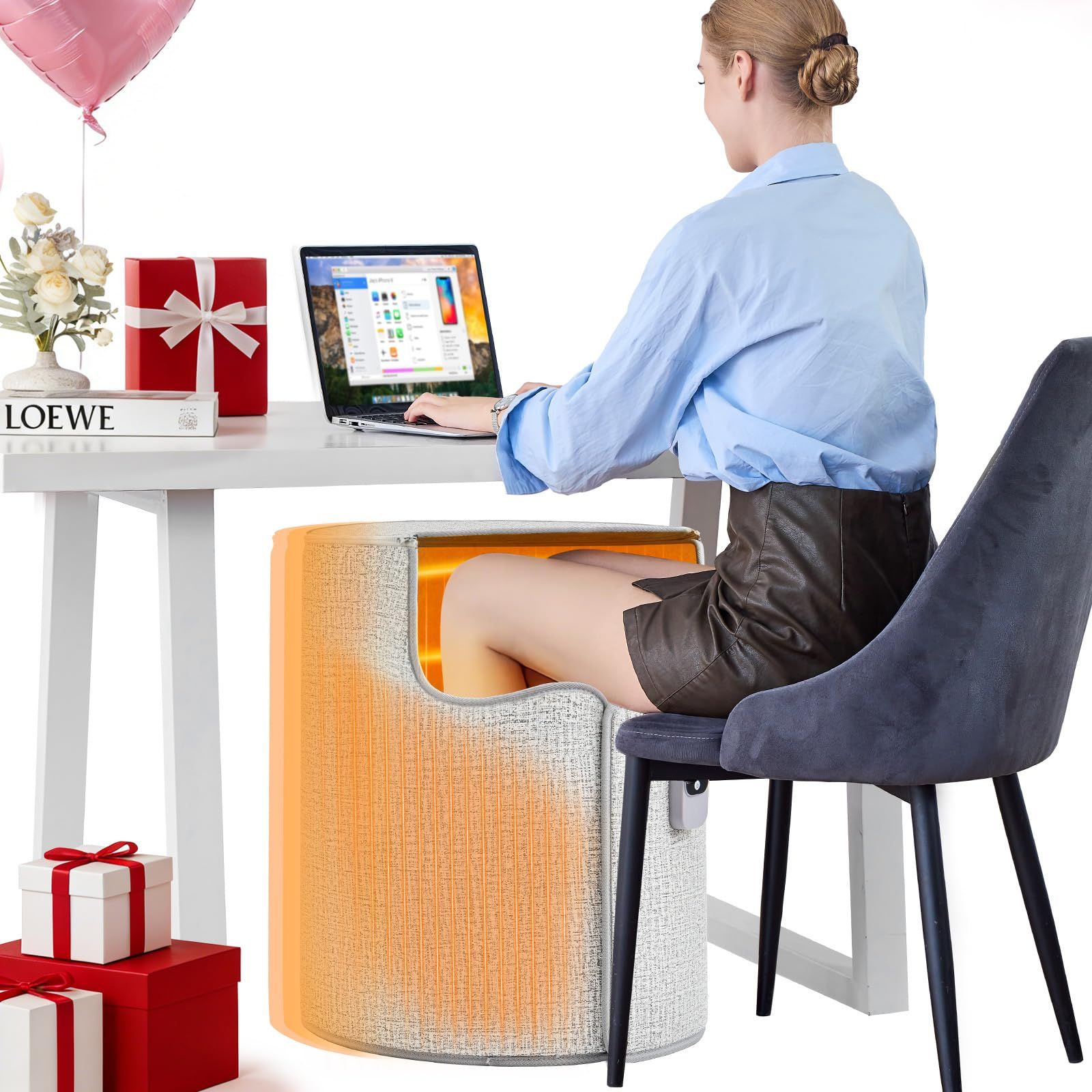 Under Desk Heater, 150W Quiet Foot Warmers for Feet with Detachable Foot Heating Pad, Graphene Radiant Heat Panel with Thermostat & Timer, Portable Energy-Saving for Office/Home,8 Heat Levels - Image 3