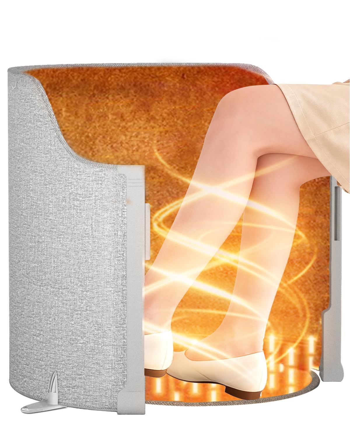 Under Desk Heater, 150W Quiet Foot Warmers for Feet with Detachable Foot Heating Pad, Graphene Radiant Heat Panel with Thermostat & Timer, Portable Energy-Saving for Office/Home,8 Heat Levels - Image 4