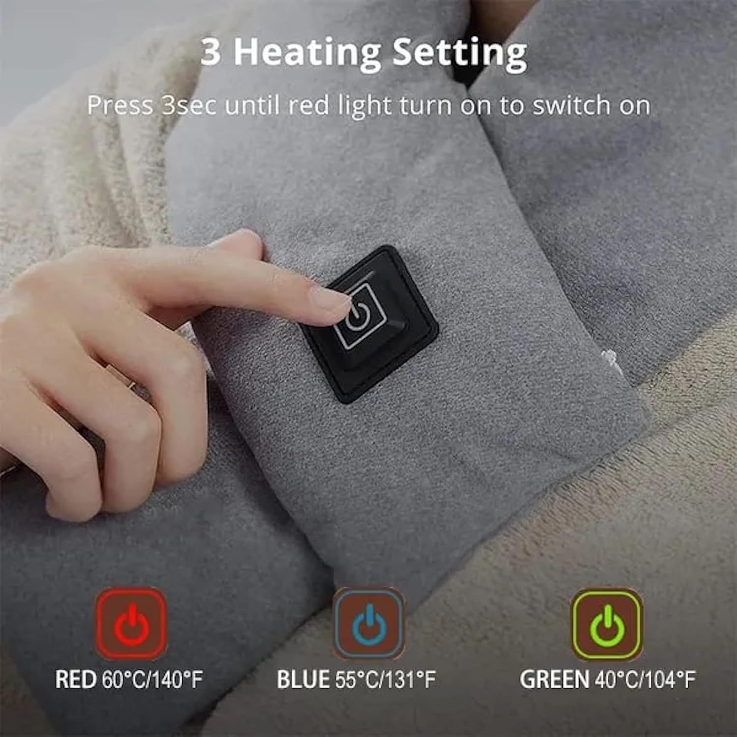 Heated Scarf for Women & Men, Rechargeable Neck Heating Wrap with 3 Heat Settings, Portable Electric Neck Warmer, Fast Heating for Office, Outdoor Winter Warm Gift,Black - Image 8