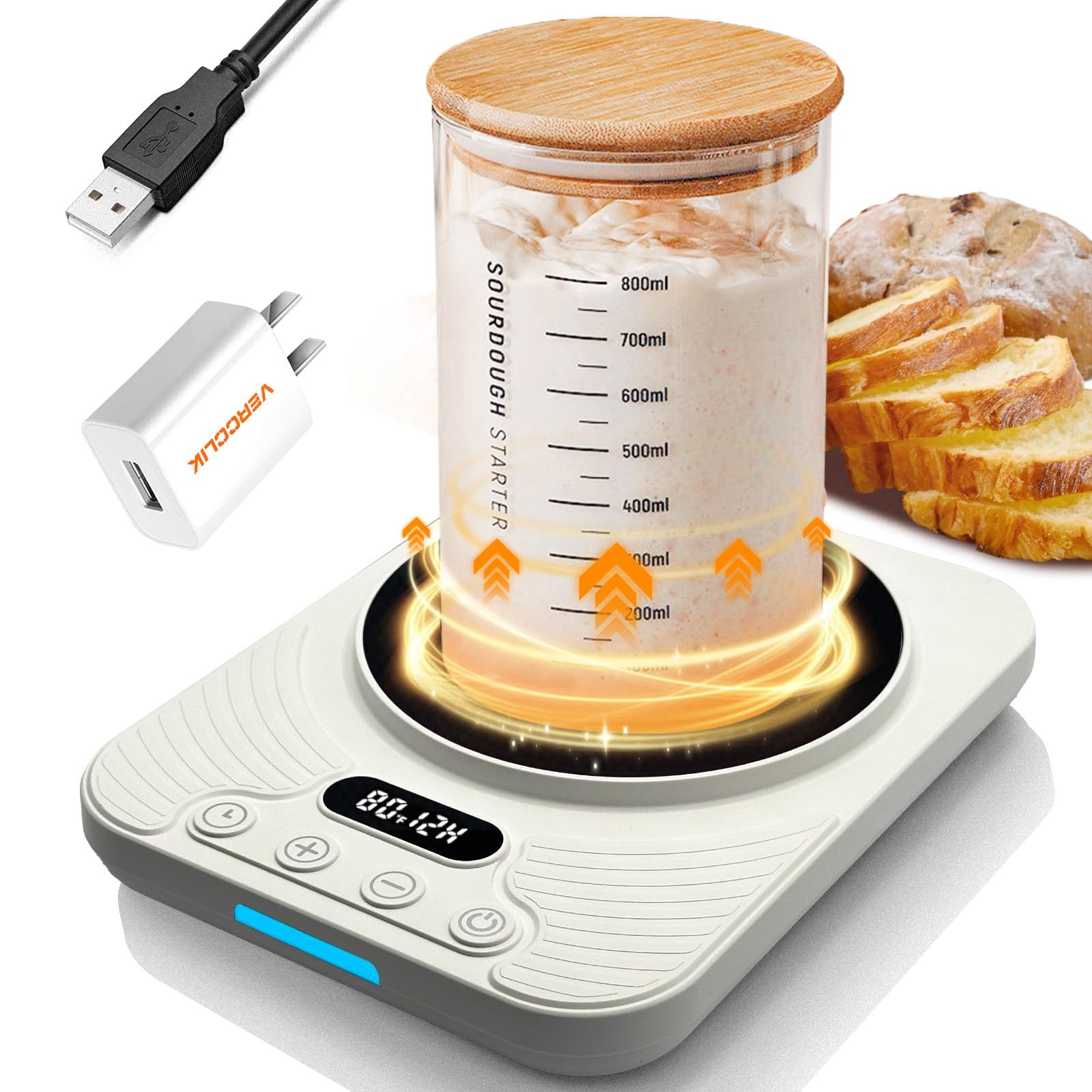 Constant Temperature Heating Coaster with Timer, Electric Mug Warmer for Milk Coffee, Auto Off Heating Pad Base, Portable Office Dorm Home Cup Warmer - Image 1