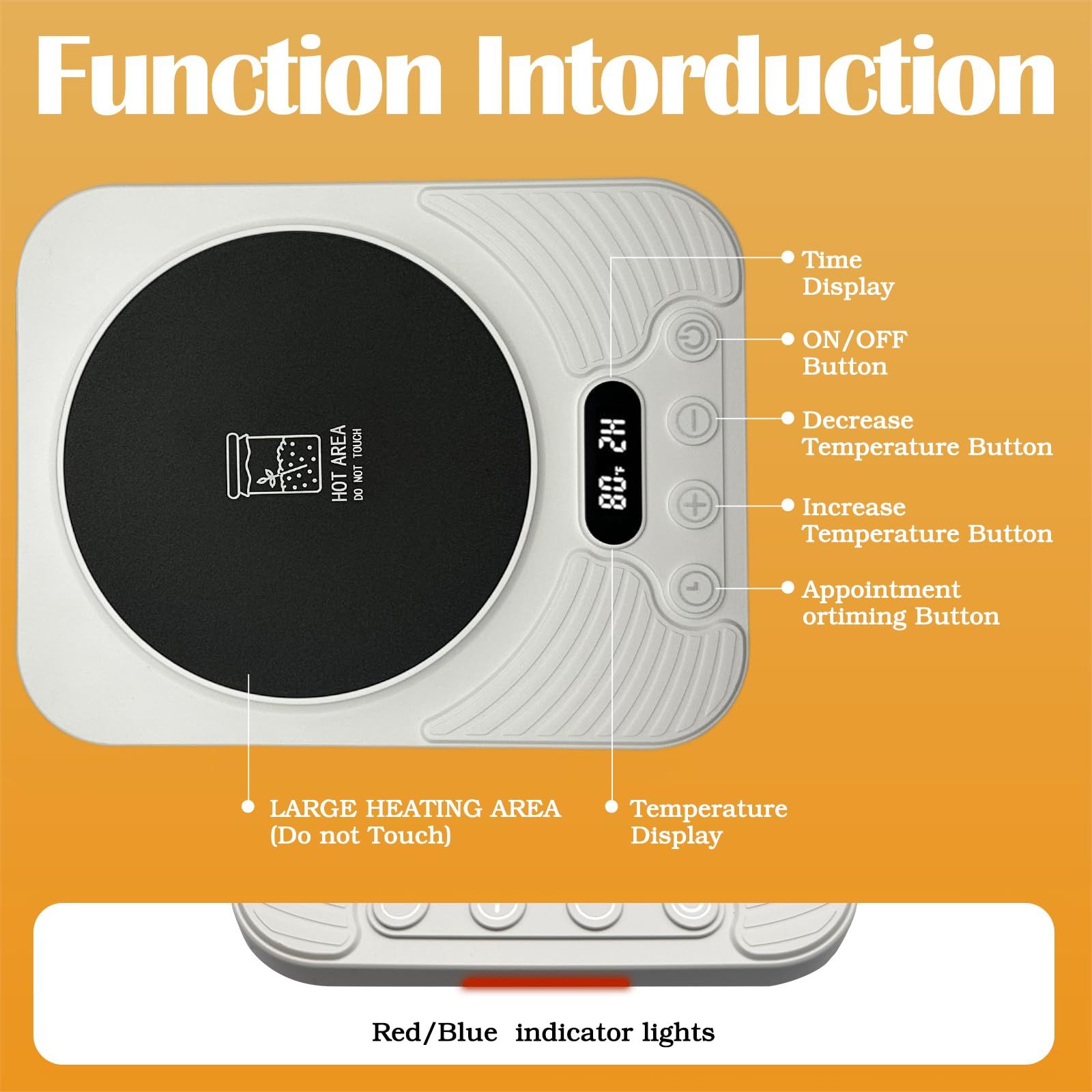 Constant Temperature Heating Coaster with Timer, Electric Mug Warmer for Milk Coffee, Auto Off Heating Pad Base, Portable Office Dorm Home Cup Warmer - Image 5