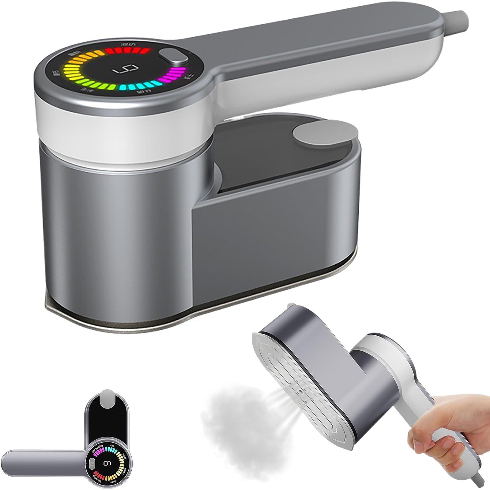 Portable Steamer for Clothes Handheld Steaming Ironing Machine, 6 Gears Adjustable Ironing Steaming Steamer Iron, Color Screen Display Dry Wet 1200W Wrinkle Remover Clothes Iron - Image 1