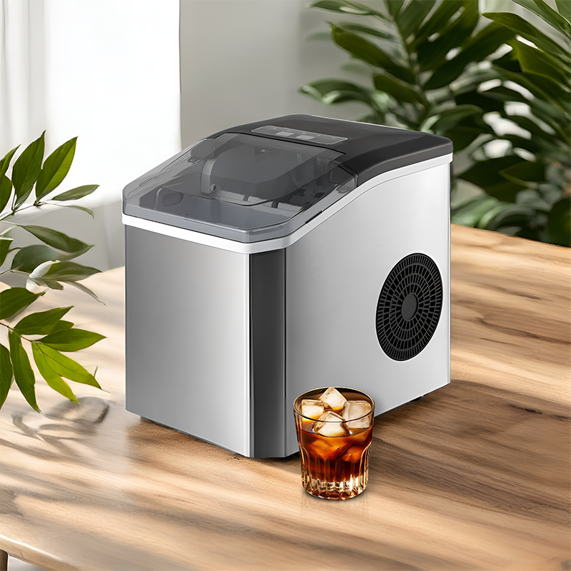 Ice Maker Countertop, Portable Ice Machine with Carry Handle, 26.5lbs Per Day, 9 Cubes in 6 Mins, Auto-Cleaning, with Basket and Scoop, for Home, Kitchen, Camping, RV - Image 1
