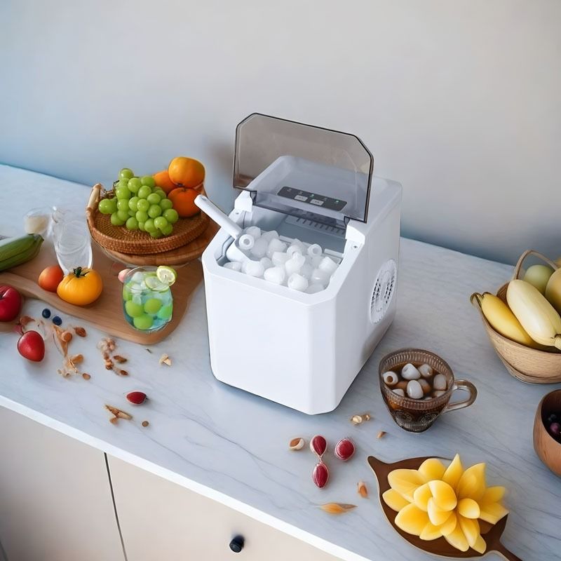 Ice Maker Countertop, Portable Ice Machine with Carry Handle, 26.5lbs Per Day, 9 Cubes in 6 Mins, Auto-Cleaning, with Basket and Scoop, for Home, Kitchen, Camping, RV - Image 2